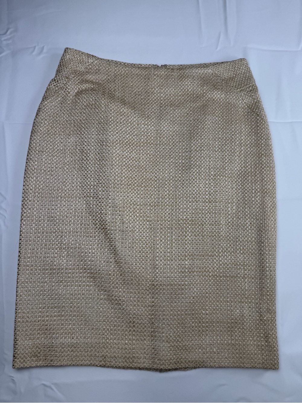 Ann Taylor Beige Textured Pencil Skirt - gorgeous size 0